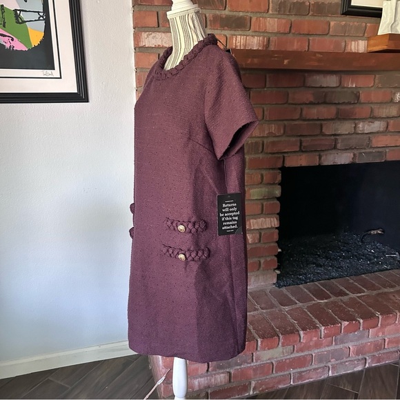 NWT Tuckernuck Tweed Jackie Dress in Wine Tasting Maroon Sz XXL - Picture 5 of 8